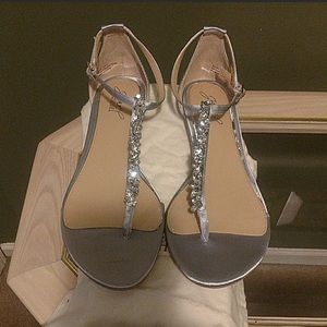 Badgley Mischa T Strap sandals with jewel detail